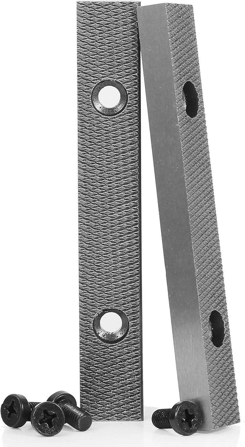 Forward 6 Inch Replacement Steel Jaw Plates (1 Pair) and Screws for DT150B Multipurpose Vise - Image 1